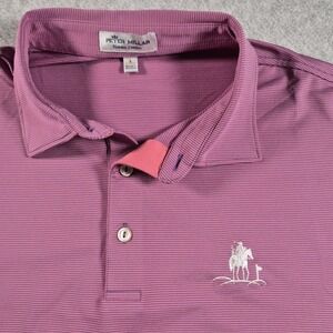 Peter Millar Summer Comfort Polo Men's Large Striped Short Sleeve Shirt